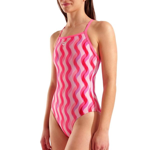 Strój Kąpielowy Damski Arena Ripple Print Swimsuit Lightdrop. Czerwone stroje jednoczęściowe Arena, bez wzorów, z materiału. Za 269,99 zł.