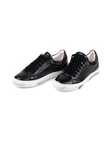 Anna Morellini Skórzane sneakersy "Orena" w kolorze czarno-fioletowym rozmiar: 37. Czarne trampki Anna Morellini, bez wzorów, bez zapięcia. Za 311,85 zł.