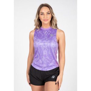 Raleigh Top bez rękawów ilac. Fioletowe topy GORILLA WEAR, l, bez wzorów, sportowe, bez kołnierzyka, bez ramiączek. Za 149,00 zł.