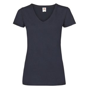 Koszulka Z Dekoltem W Szpic Dla Kobiet. Niebieskie bluzki FRUIT OF THE LOOM, m, bez wzorów, sportowe, bez kołnierzyka, bez ramiączek. Za 39,99 zł.
