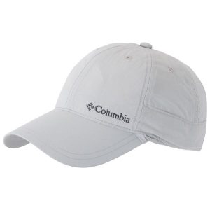 Czapka z daszkiem dla dorosłych Schooner Bank II Cap. Szare czapki Columbia, bez wzorów, z materiału, sportowe. Za 93,35 zł.
