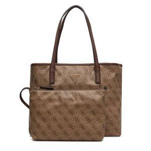 Torebka Guess. Brązowe shopper bag Guess, z aplikacjami, bez dodatków. Za 679,99 zł.