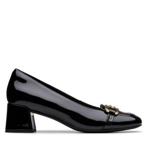 Czółenka Clarks. Czarne czółenka Clarks, bez wzorów, bez obcasa, bez zapięcia. Za 339,99 zł.
