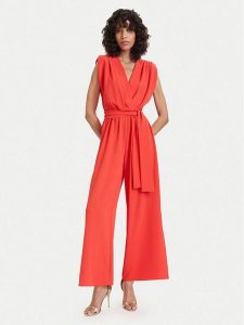 ACCESS FASHION Kombinezon 63-5501-183 Koralowy Regular Fit. Pomarańczowe sukienki ACCESS FASHION, s, bez wzorów, z syntetyku, bez kołnierzyka, bez ramiączek. Za 659,99 zł.