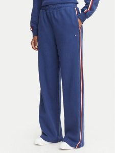 Tommy Hilfiger Spodnie dresowe UW0UW06628 Niebieski Wide Leg. Niebieskie spodnie dresowe TOMMY HILFIGER, s, bez wzorów, z bawełny. Za 329,99 zł.