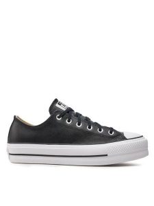 Converse Trampki Ctas Lift Clean Ox 561681C Czarny. Czarne trampki Converse, bez wzorów, ze skóry, bez zapięcia. Za 305,90 zł.