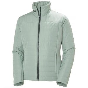 Kurtka ocieplana damska Helly Hansen Crew Insulator Jacket 2.0 - Eucalyptus. Zielone kurtki Helly Hansen, bez wzorów, bez kaptura. Za 575,99 zł.