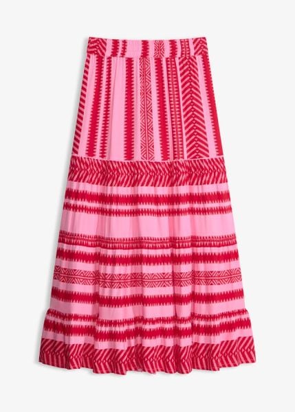 Spódnica maxi z lejącej wiskozy. Czerwone spódnice bonprix, na lato, bez wzorów, z wiskozy, maxi. Za 54,99 zł.