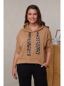 Curvy Lady Bluza w kolorze jasnobrązowym rozmiar: 40/42. Brązowe bluzy Curvy Lady, bez wzorów, z bawełny, z kapturem. Za 131,74 zł.