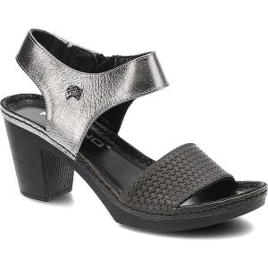 Szare Sandały Karino Wygodne Buty Na Obcasie. Szare sandały Karino, z aplikacjami, z materiału, bez obcasa, na obcasie, bez zapięcia. Za 139,00 zł.