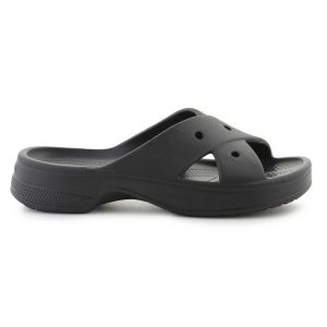 Klapki Crocs Classic Womens Cross Strap 210840-001 czarne. Czarne klapki bez wzorów, bez obcasa. Za 287,57 zł.