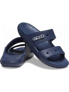 Crocs Klapki "Classic" w kolorze granatowym rozmiar: 36/37. Niebieskie klapki Crocs, bez wzorów, z otwartym noskiem, bez obcasa. Za 92,21 zł.