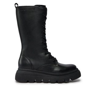 Trapery Tamaris. Czarne buty zimowe Tamaris, bez obcasa, bez zapięcia. Za 679,99 zł.