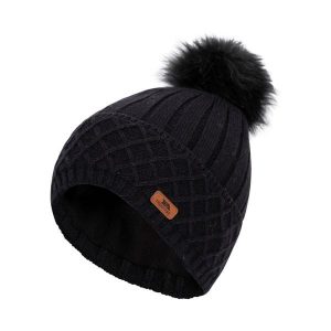 Czapka Damska Sherbet. Czarne czapki Trespass, bez wzorów, z dzianiny. Za 81,99 zł.