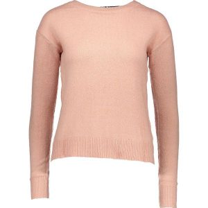 Sweter "Rana" w kolorze jasnoróżowym. Czerwone swetry klasyczne marki Vero Moda, z koronki, z dekoltem na plecach. W wyprzedaży za 86,95 zł.
