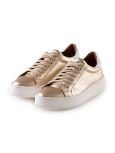 Anna Morellini Skórzane sneakersy "Giglia" w kolorze złotym rozmiar: 37. Żółte trampki Anna Morellini, bez wzorów, bez zapięcia. Za 276,71 zł.