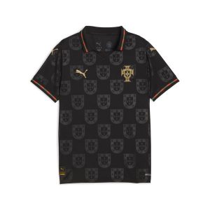 Młodzieżowa koszulka Portugalia 25/26 Special Edition Eusébio PUMA. Brązowa bluzki Puma, m, bez wzorów, młodzieżowe, bez kołnierzyka, bez ramiączek. Za 339,00 zł.