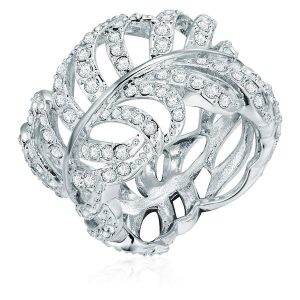 Lulu & Jane Stop metali Zdobienie kryształkami Swarovski® Pierścionki 1 ct Damski. Białe pierścionki Lulu & Jane, srebrne. Za 459,99 zł.