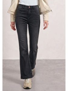 Street One Dżinsy - Bootcut fit - w kolorze antracytowym rozmiar: W27/L30. Czarne jeansy Street One, z aplikacjami, ze skóry. Za 179,95 zł.