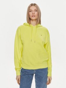 Tommy Hilfiger Bluza Flag WW0WW41245 Żółty Regular Fit. Żółte bluzy TOMMY HILFIGER, m, bez wzorów, z bawełny, bez kaptura. Za 399,99 zł.