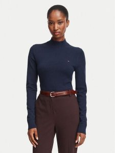 Tommy Hilfiger Golf WW0WW51383 Granatowy Regular Fit. Niebieskie golfy TOMMY HILFIGER, bez wzorów, z syntetyku. Za 409,99 zł.