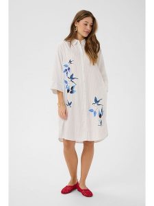 Cream Sukienka koszulowa w kolorze białym rozmiar: 40. Białe sukienki Cream, bez wzorów, bez kołnierzyka, bez ramiączek, midi, koszulowe. Za 222,95 zł.