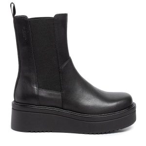 Sztyblety Vagabond Shoemakers. Czarne botki Vagabond Shoemakers, bez wzorów, bez obcasa, na koturnie, bez zapięcia. Za 539,99 zł.