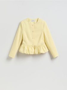 Marynarka z baskinką - jasnożółty. Żółte marynarki i żakiety Reserved, l, bez wzorów, z tkaniny. Za 179,99 zł.