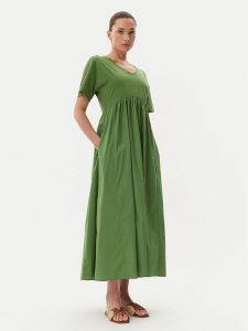Weekend Max Mara Sukienka codzienna Brozno 2515621082 Zielony Relaxed Fit. Zielone sukienki Weekend Max Mara, na co dzień, xs, bez wzorów, z bawełny, bez kołnierzyka, bez ramiączek, proste. Za 599,99 zł.