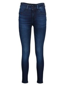 Guess Dżinsy - Skinny fit - w kolorze granatowym rozmiar: W26/L29. Niebieskie jeansy Guess, z aplikacjami, z podwyższonym stanem. Za 131,74 zł.