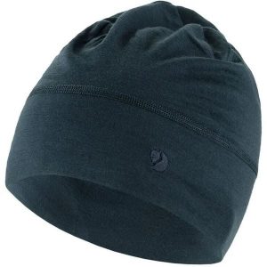 FJALLRAVEN Czapka ABISKO LITE WOOL BEANIE Dark Navy. Czerwone czapki Fjällräven, bez wzorów, z materiału. Za 148,95 zł.