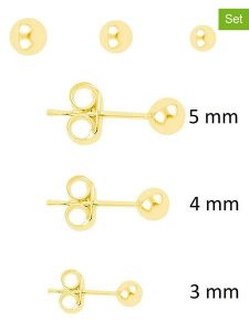 Miu Silver Pozłacane kolczyki-wkrętki (3 szt.) rozmiar: onesize. Szare kolczyki Miu Silver, pozłacane. Za 113,10 zł.