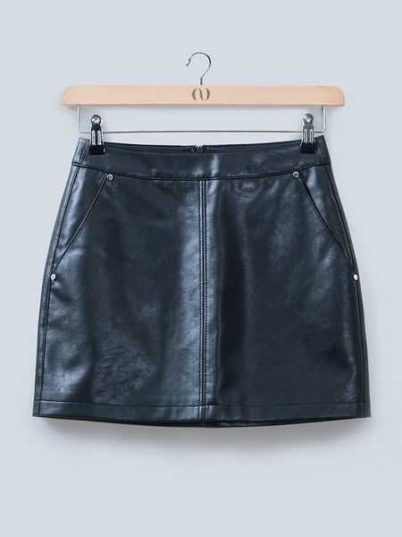 LeGer Spódnica "Ella" w kolorze czarnym ze skóry syntetycznej rozmiar: 42. Czarne spódnice LeGer, na co dzień, bez wzorów, ze skóry, mini. Za 205,93 zł.