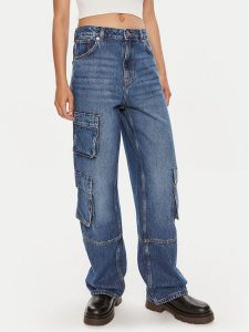 Hugo Jeansy Leni 50513698 Niebieski Loose Fit. Niebieskie jeansy Hugo, bez wzorów, z bawełny. Za 519,99 zł.