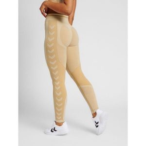 Legginsy damskie Hummel MT Lulu. Brązowe legginsy Hummel, bez wzorów, z dzianiny. W wyprzedaży za 172,00 zł.