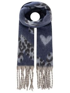 Zwillingsherz Szal "Heart Leo" w kolorze niebieskim - 220 x 40 cm rozmiar: onesize. Niebieskie szaliki Zwillingsherz, bez wzorów, z materiału. Za 90,95 zł.
