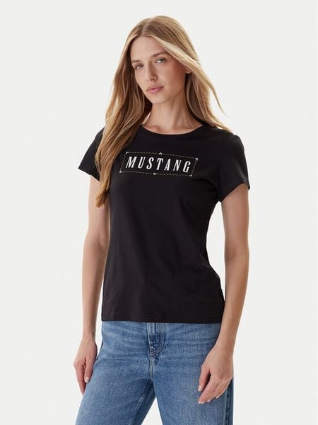 Mustang T-Shirt Loa 1016754 Czarny Slim Fit. Czarne t-shirty Mustang, m, bez wzorów, z bawełny, bez kołnierzyka, bez ramiączek. Za 79,99 zł.