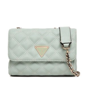 Torebka Guess. Zielone torebki klasyczne Guess, z aplikacjami, bez dodatków. Za 439,99 zł.