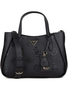 Guess Torebka w kolorze czarnym - 28 x 22 x 12 cm rozmiar: onesize. Czarne torebki klasyczne Guess, z aplikacjami, z materiału, przez ramię, bez dodatków. Za 461,21 zł.