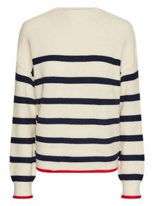 Pieces Sweter w kolorze kremowo-czarnym rozmiar: XL. Brązowe swetry oversize Pieces, xl, bez wzorów, ze splotem, bez ramiączek. Za 79,03 zł.