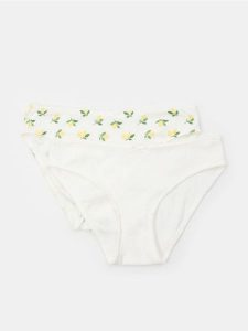 Bawełniane figi 2 pack - wielobarwny. Figi Sinsay, bez wzorów, z bawełny. Za 19,99 zł.