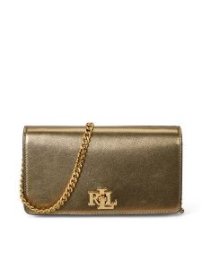 LAUREN RALPH LAUREN Torebka 432P02411001 Złoty. Żółte torebki wieczorowe Lauren Ralph Lauren, bez wzorów, ze skóry, bez dodatków. Za 659,99 zł.