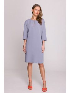 Stylove Sukienka w kolorze szarym rozmiar: M. Szare sukienki Stylove, na co dzień, m, bez wzorów, bez kołnierzyka, bez ramiączek, midi, proste. Za 184,46 zł.