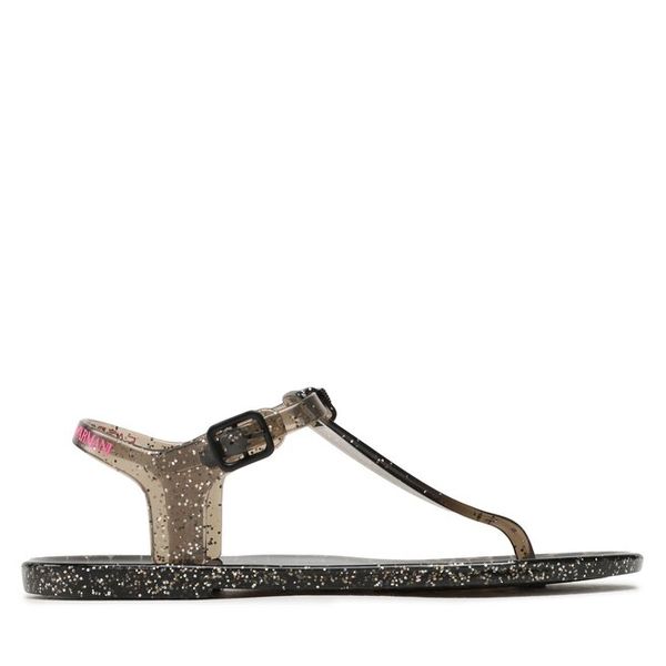 Sandały EA7 Emporio Armani. Czarne sandały EA7 Emporio Armani, bez wzorów, bez obcasa, na płaskiej podeszwie, bez zapięcia. Za 269,99 zł.