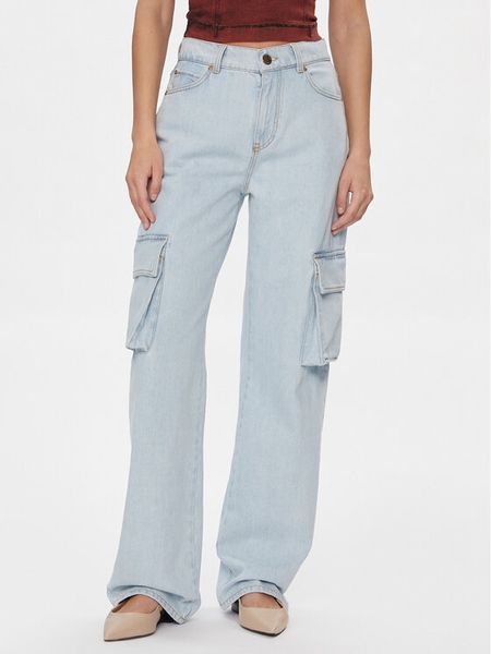 Pinko Jeansy Caty 102942 A1MV Błękitny Cargo Fit. Niebieskie jeansy Pinko, bez wzorów, z bawełny. Za 642,99 zł.