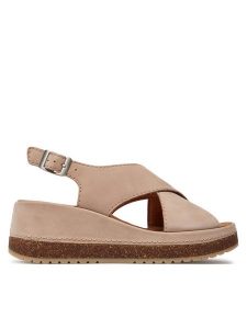 Clarks Sandały Kassanda Step 26177302 Różowy. Czerwone sandały Clarks, bez wzorów, z nubiku, bez obcasa, na koturnie, bez zapięcia. Za 329,99 zł.