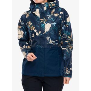 Kurtka przeciwdeszczowa damska Columbia Hikebound Printed Jacket. Niebieskie kurtki Columbia, bez wzorów, bez kaptura. Za 398,99 zł.