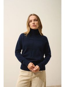 Just Cashmere Kaszmirowy golf "Loralia" w kolorze granatowym rozmiar: L. Niebieskie golfy Just Cashmere, bez wzorów, z kaszmiru. Za 357,45 zł.