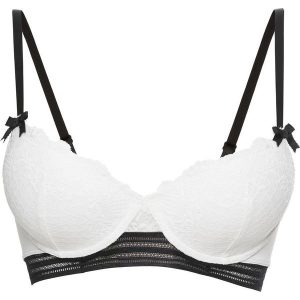 Biustonosz usztywniany bonprix ecru-czarny. Biustonosze marki bonprix. Za 47,99 zł.