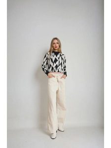 Monki Dżinsy - Comfort fit - w kolorze kremowym rozmiar: W25. Brązowe jeansy Monki, bez wzorów, z podwyższonym stanem. Za 82,99 zł.